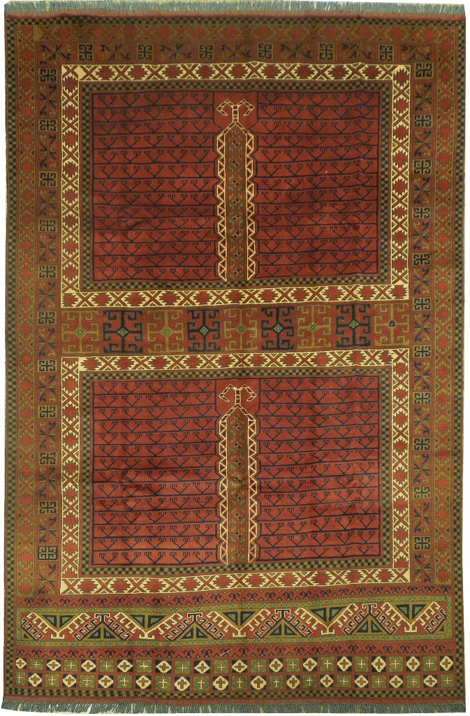 Hand Knotted 7x10 Persian Qashqaie Design Rug