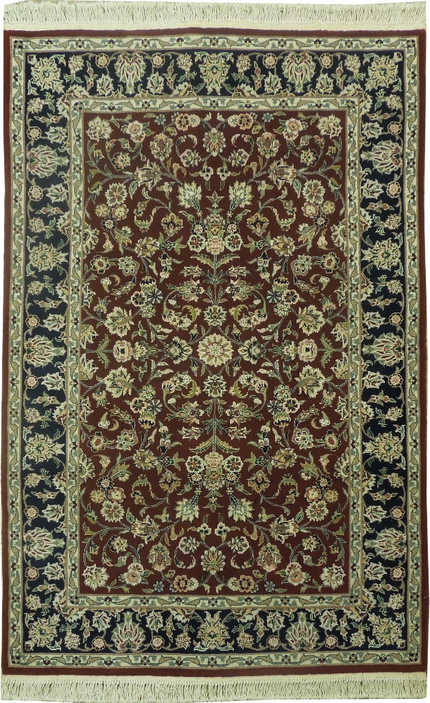 Hand Knotted 4x6 Persian Esfahan Design Rug