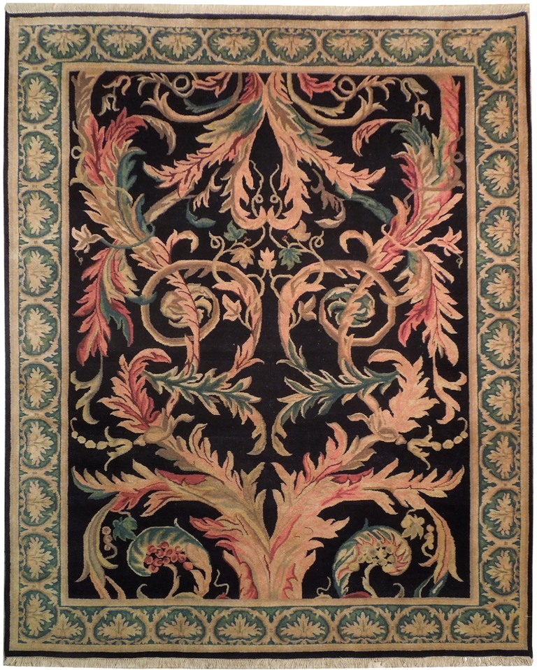 Hand Knotted 8x10 French Design Rug