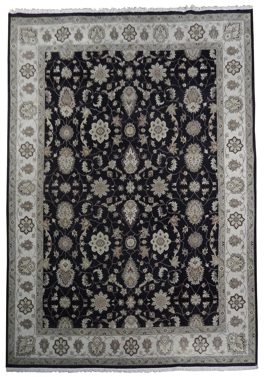 Perfect Black Hand Woven 9x12 Vegetable Dyed Chobi Rug Dining Room 