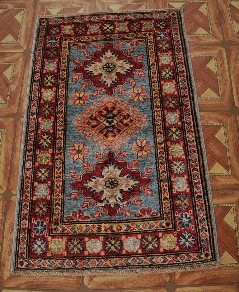 2' x 3' Hand Knotted  Super Kazak Rug