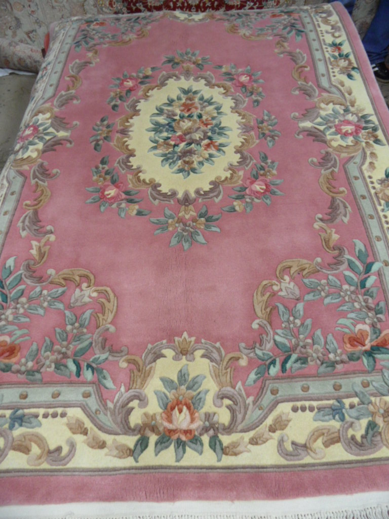 6' x 8' Rugs Clearance Soft PINK French Aubusson Thick Pile Wool