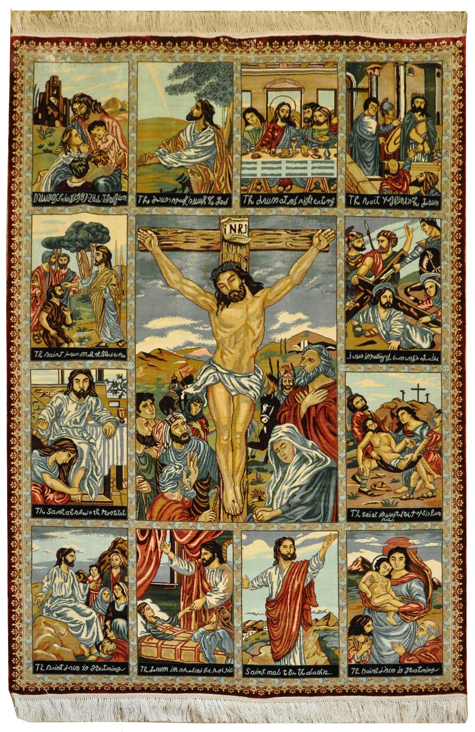 4x6 Handmade Silk Rug Jesus Christ Life Religious Art Work - Wall Art ...